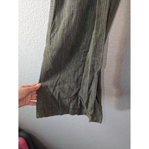 Free People Size 4 Olive Green Textured Wide Legged Pants - Picture 5 of 10